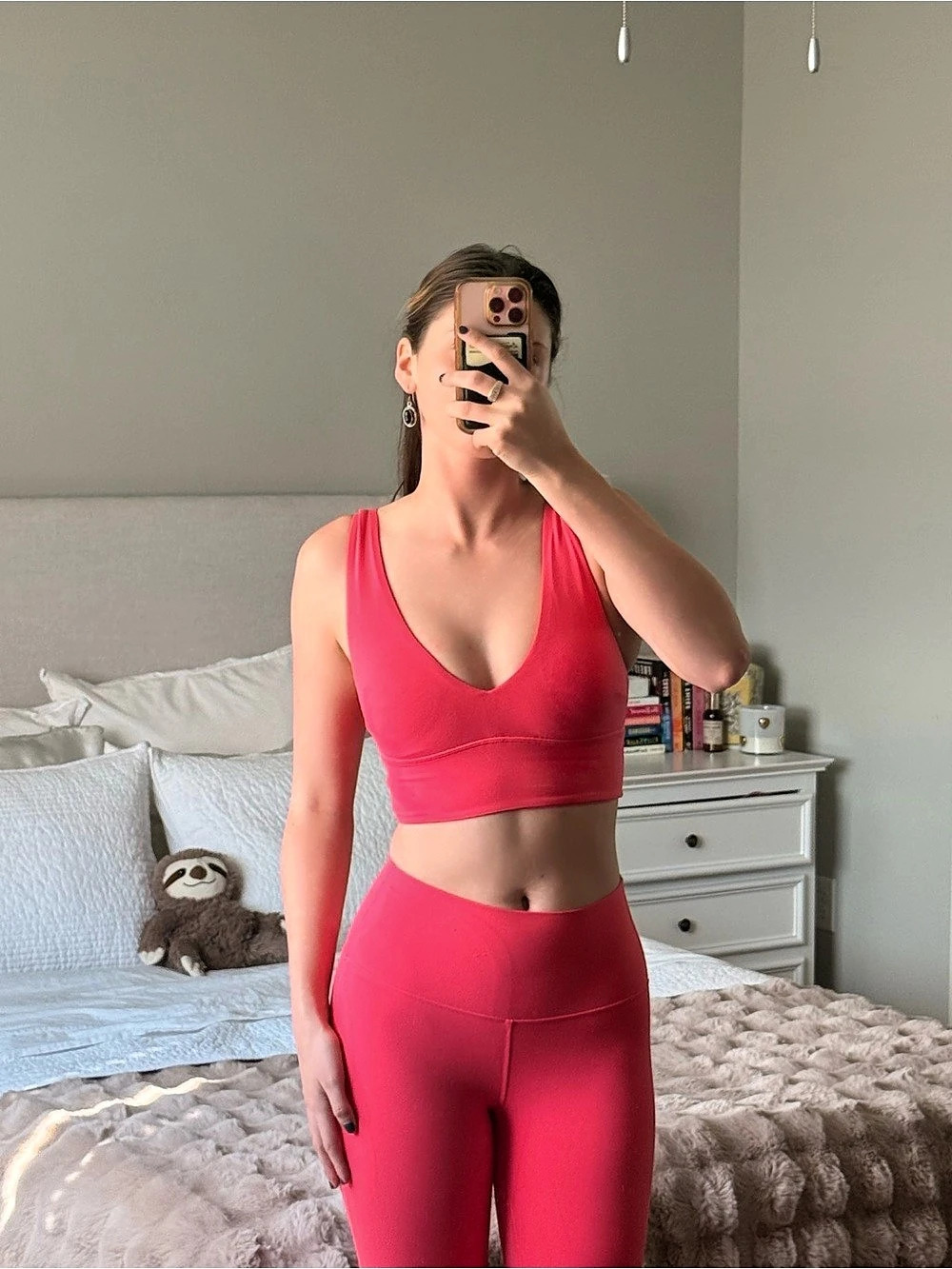 lululemon Align V-Neck Bra Hot Pink Sports Bra